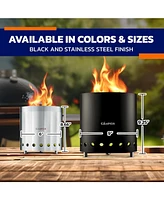 Wood Burning Fire Pit Stove with Black Exterior