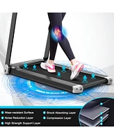 Folding Compact Treadmill with App Control Speaker and 12 Preset Programs