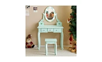 Kids Vanity Set with Mirror and Lights – Adjustable Lighted Dressing Table for Girls