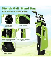 Junior Complete Golf Club Set with Stand Bag Rain Hood