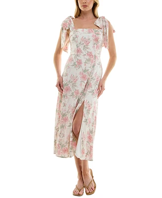 Trixxi Juniors' Tie-Shoulder Midi Dress