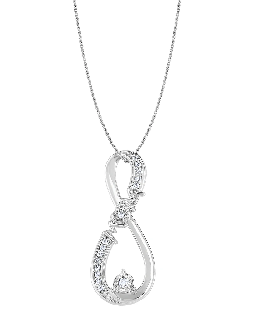 Diamond Mom Pendant Necklace (1/10 ct. t.w.) in 10k White Gold