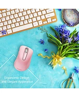 memzuoix 2.4G Wireless Mouse,Ergonomic Mouse Pad with Wrist Support for Laptop, Pc, Desktop, MacBook(Mouse + Pad)