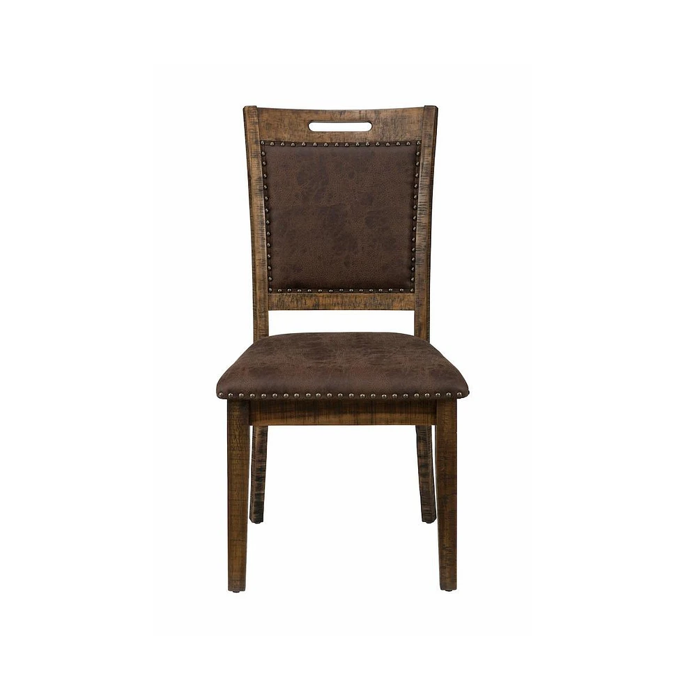 Cannon Valley Distressed Industrial Upholstered Back Dining Chair (Set of 2)