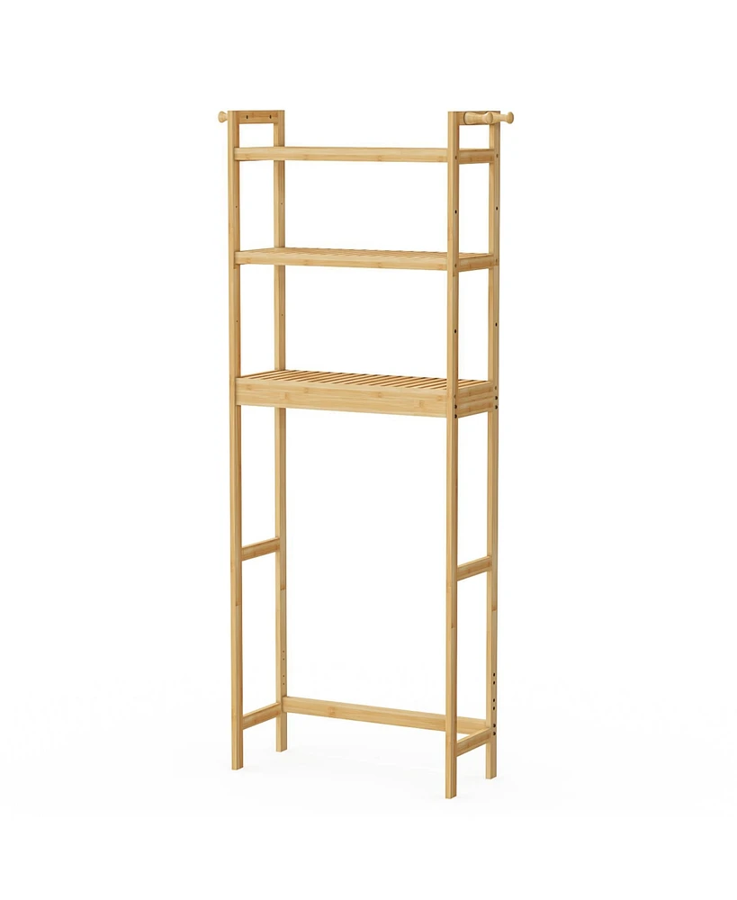 Unho Over The Toilet Storage Rack Bathroom Organizer with 3 Tier Adjustable Height Shelf