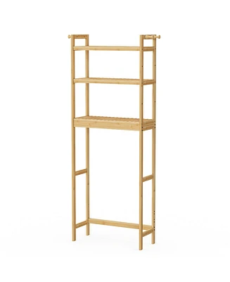 Unho Over The Toilet Storage Rack Bathroom Organizer with 3 Tier Adjustable Height Shelf