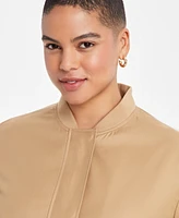 On 34th Trendy Plus Twill Bubble-Hem Bomber Jacket, Exclusively at Macy's