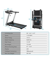 Italian Designed Folding Treadmill with Heart Rate Belt and Fatigue Button