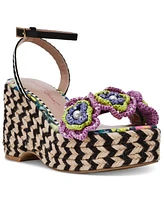 Betsey Johnson Women's Marabela Macrame Platform Wedge Sandals