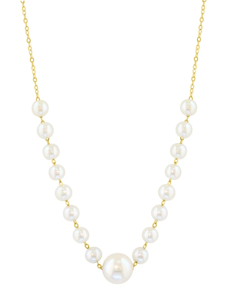 Effy Cultured Freshwater Pearl (3-1/2 & 6-1/2mm) Collar Necklace in 14k Gold, 18" + 2-1/5" extender