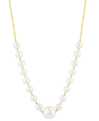 Effy Cultured Freshwater Pearl (3-1/2 & 6-1/2mm) Collar Necklace in 14k Gold, 18" + 2-1/5" extender