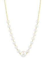 Effy Cultured Freshwater Pearl (3-1/2 & 6-1/2mm) Collar Necklace in 14k Gold, 18" + 2-1/5" extender