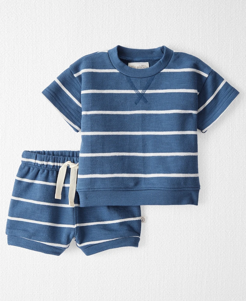 Little Planet by Carter's Baby Boys 2-Pc. Organic Cotton French Terry Top & Shorts Knit Set