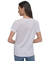 Dkny Jeans Women's Embellished Logo T-Shirt