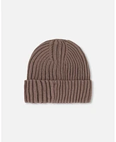 Deux par Boy Cuffed Knit Hat Taupe - Toddler|Child