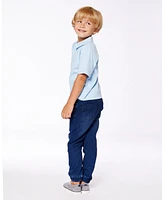 Deux par Baby Boys French Terry Denim Jogger Pant Dark Blue