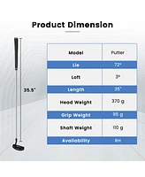 Golf Putter with Headcover 35 Inches Mallet Style Putter Right Handed