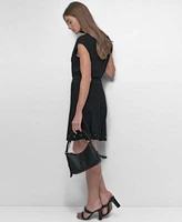 Dkny Womens Grommet Cap Sleeve Sweater Knit Grommet Skirt
