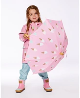 Deux par Deux Girl Pink Umbrella With Cones That Change Color Upon Contact With Water - Toddler|Child