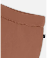 Deux par Baby Boys Printed Organic Cotton Evolutive Pant Brown And Monkeys