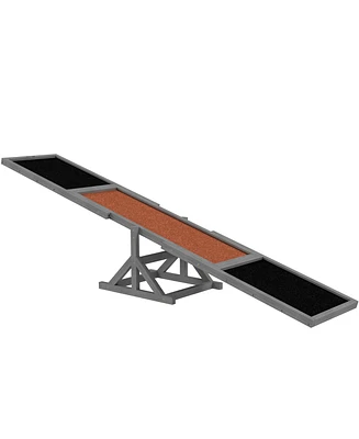 PawHut Wooden Dog Agility Seesaw for Training and Exercise