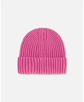 Deux par Deux Girl Cuffed Knit Hat Vibrant Pink - Toddler|Child