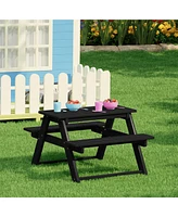 Outdoor Patio Kids Hdpe Plastic Picnic Bench Table
