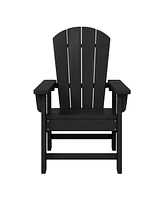 2-Piece Kids Outdoor Hdpe Adirondack Chair With Square Side Table Set