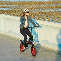 GoPowerBike GoBlitz Electric Bike | Lightweight Compact Design Folding Adult Mini E-Bike Dual Disc Brakes Throttle and Pedal Assist 350W Motor
