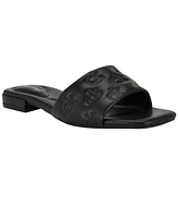 Calvin Klein Women's Traven Square Toe Casual Flat Sandals