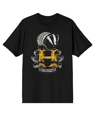 Harry Potter Big & Tall Hufflepuff Badger Black T-shirt-4XL