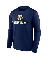 Fanatics Men's Navy Notre Dame Fighting Irish Team Lockup Long Sleeve T-Shirt