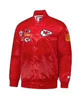 Starter Men's Red Kansas City Chiefs Exclusive Satin Full-Snap Varsity Jacket