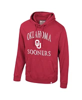 Colosseum Men's Crimson Oklahoma Sooners Big Tall Cap E-Tan Pullover Hoodie