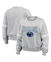 Wear by Erin Andrews Women's Heather Gray Penn State Nittany Lions Classic Stripe Pullover Sweater