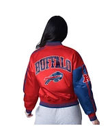 Starter Women's Red/Royal Buffalo Bills Cropped Full-Snap Jacket