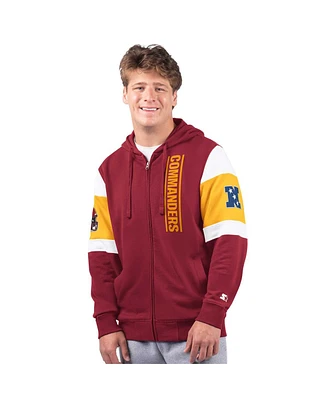 Starter Men's Burgundy Washington Commanders Extreme Full-Zip Hoodie