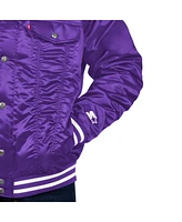 Starter x Levi's Men's Purple Los Angeles Lakers Silver Label Trucker Satin Full-Snap Jacket