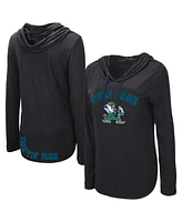 Colosseum Women's Black Notre Dame Fighting Irish My Lover Lightweight Hooded Long Sleeve T-Shirt