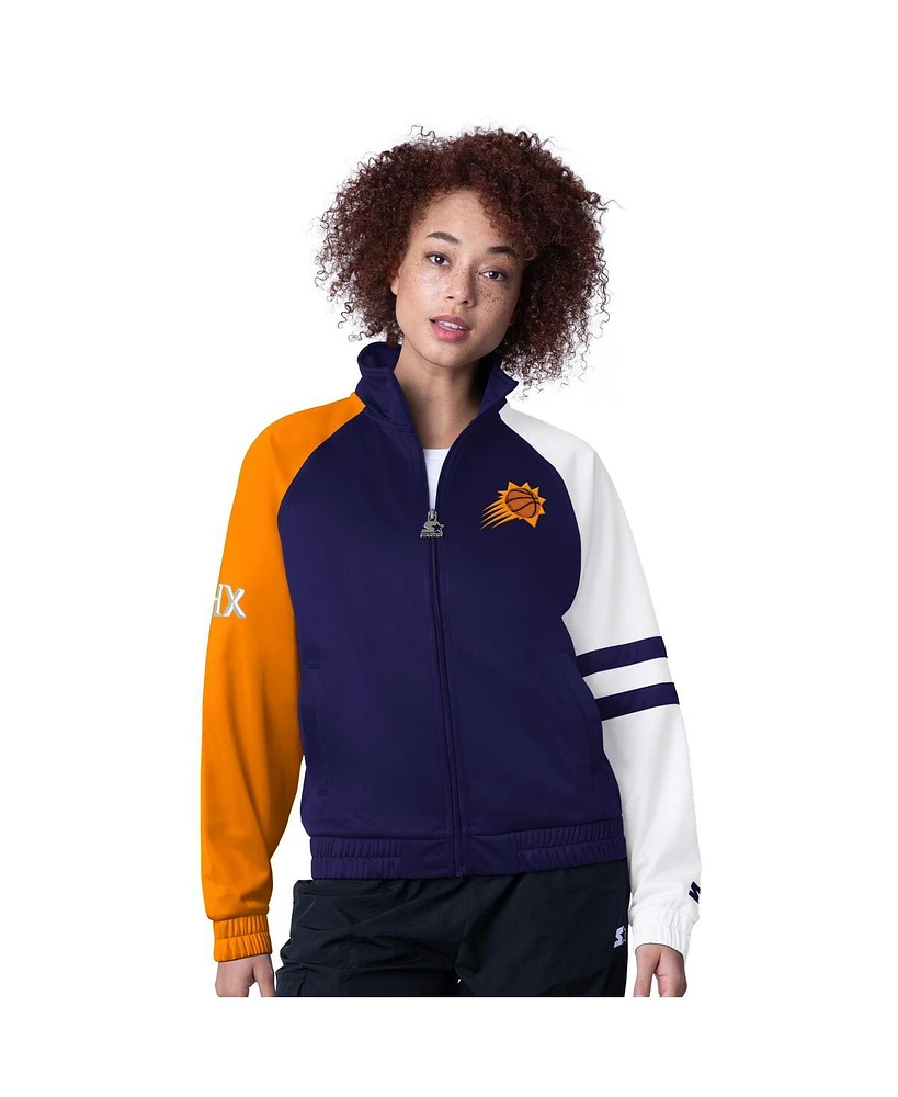 Starter Women's Purple Phoenix Suns Line Up Dolman Raglan Full-Zip Track Jacket