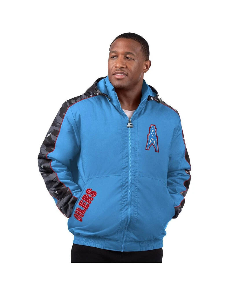 Starter Men's Light Blue Houston Oilers Thursday Night Gridiron Full-Zip Hoodie Jacket