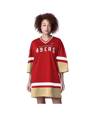 Starter Women's Scarlet San Francisco 49ers Slap Shot 3/4 Sleeve Sneaker Dress