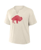 Fanatics Women's Cream Buffalo Bills Slub V-Neck T-Shirt