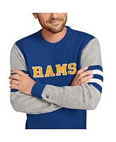 Tommy Hilfiger Men's Royal/Heather Gray Los Angeles Rams Acrylic Crewneck Pullover Sweatshirt