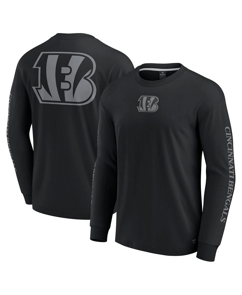 Fanatics Men's and Women's Black Cincinnati Bengals Elements Strive Long Sleeve T-Shirt