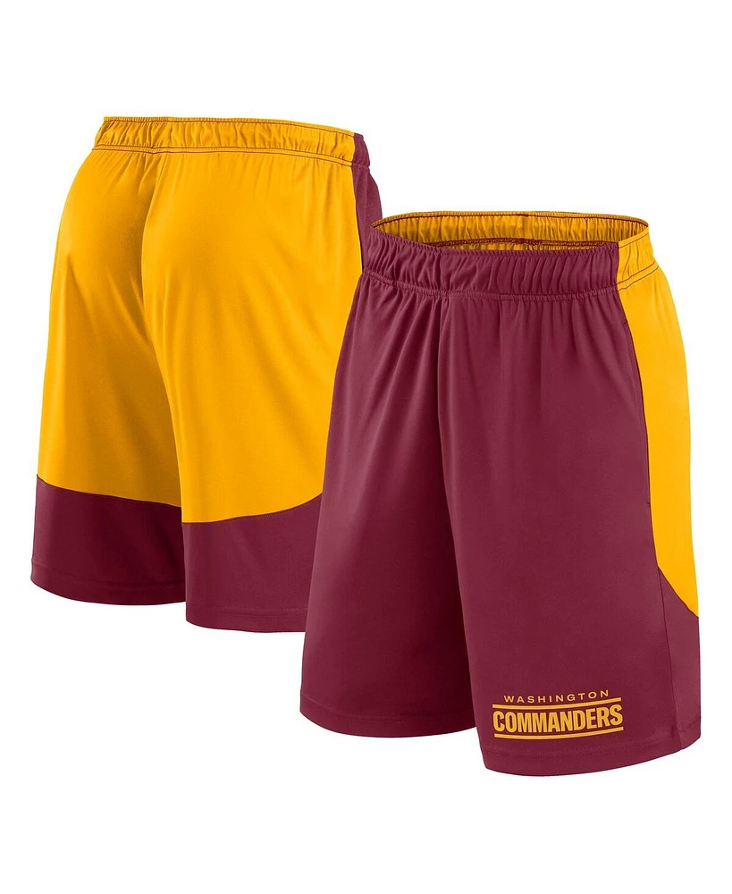 Fanatics Men's Burgundy/Gold Washington Commanders Launch Shorts