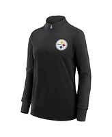 Logo Athletic Women's Black Pittsburgh Steelers Velocity Quarter-Zip Jacket