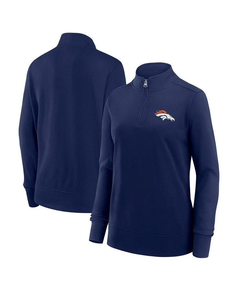 Logo Athletic Women's Navy Denver Broncos Velocity Quarter-Zip Jacket