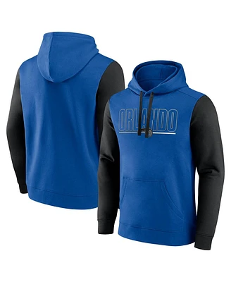 Logo Athletic Men's Blue Orlando Magic Outline Colorblock Pullover Hoodie