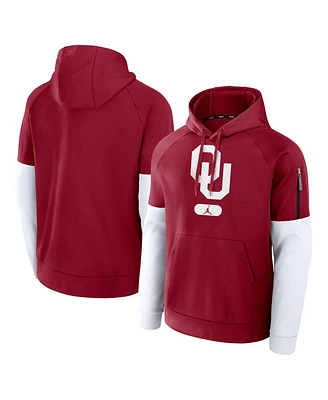 Jordan Men's Crimson Oklahoma Sooners Fitness Performance Pullover Hoodie